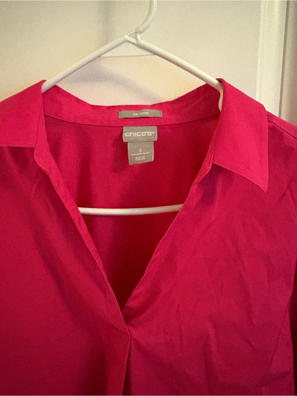 Chico's Bright Pink V Tunic Top - Picture 3 of 16
